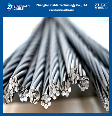 ASTM A475 또는 A363 진크로 코팅 된 진료 스틸 스트랜드 Ehs 7/2.03mm 스티크 와이어 / 지구 와이어