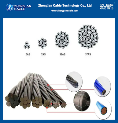 1/4' 및 3/8' EHS 가연제철 스트랜드 ASTM A 475 진크 코팅 / 가이 와이어 / 지상 와이어