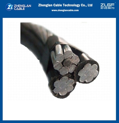 오버헤드 단열 케이블 ABC 0.6/1KV AAC/XLPE+ACSR 2X6AWG+1X6AWG 트리플렉스 타입 알루미늄 전도기