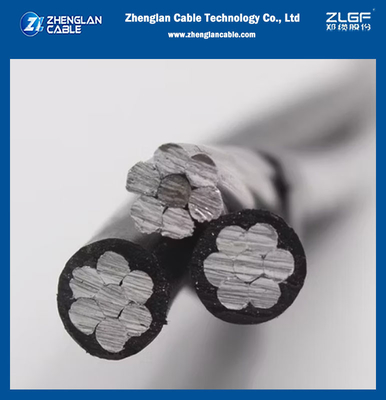 0.6/1kv 알루미늄 / 알루미늄 합금 선도자 XLPE 단열 2 * 1/0 + 1/0 AAAC AWG ABC 케이블 오버헤드 펀들드 전기 와이어 서비스 드롭 트립렉스