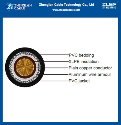 0.6/1kv CU/XLPE/PVC/AWA/PVC 저전압 전력 케이블 알루미늄 와이어 방패 1x630sqmm IEC60502-1