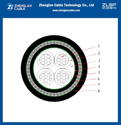 지하 알루미늄 케이블 낮은 전압 0.6/1kv Xlpe 방열 철 철 철갑 4x70mm2 AL/XLPE/PVC/SWA/PVC