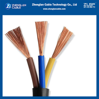 멀티 코어 유연 케이블 PVC 단열된 PVC 껍질 IEC60227/BS EN 50525-2-11 3x2.5mm2 H05VV-F