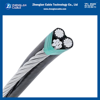 1KV 트리플렉스 공중 번들 케이블 AAC/XLPE+베어 ACSR 중립 2x1/0aWG+1/0AWG ASTM S76-474