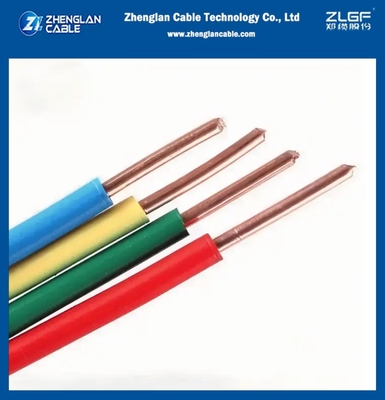 H07V-U 빌딩 주택 전기 와이어 PVC 고립 구리 단일 코어 450/750V CU/PVC 10mm2 IEC 60227-1