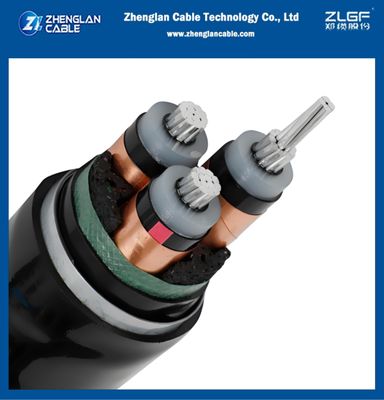 알루미늄 전력 케이블 중전압 케이블 8.7/15kV AL/XLPE/CTS/PVC/STA/PVC 3x70mm2 IEC 60502-2