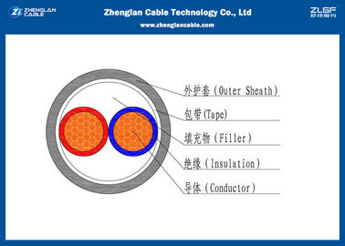 0.6/1KV 2c 낮은 전압 비무장 고압선 (CU/PVC/XLPE/NYY/N2XY) 명목상 지역: 2*1.5~2*400mm2