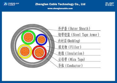 명목상 단면도: 4*1.5~4*400mm ² 0.6/1KV LV 4C 고압선, XLPE는 격리했습니다 (기갑) (CU/XLPE/LSZH/DSTA/NYBY/N2XBY)