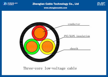 명목상 단면도: 3*1.5~3*400mm ² 0.6/1KV LV 3C 고압선 (Unamoured, PVC는 케이블 (CU/PVC/LSZH/NYY/N2XY/NY2Y를 넣었습니다)