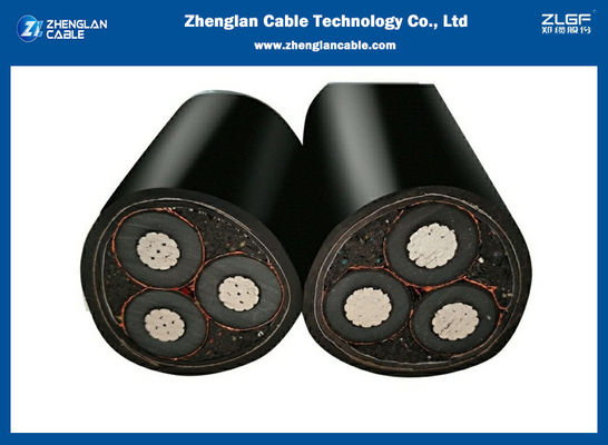 12/20KV 3x185sqmm MV 알루미늄 전원 케이블 NA2XY 구리 테이프 차폐 3 코어 비무장