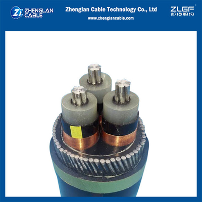 6-35KV 3 핵심 알루미늄 케이블 Al/SC/XLPE/SC/CTS/PVC VDE0276/IEC 60502 2부