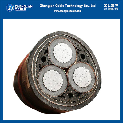 6/10KV 3x185mm2 중전압 고압선 MV 알루미늄 케이블 3극 IEC60502-2