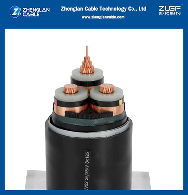 STA 기갑 35KV XLPE 절연 중간 전압 고압선 3x95sqmm 3x185sqmm